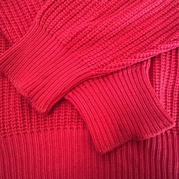 JCPenney The Fox Red Cable Knit Sweater Mens L Preppy Cozycore Cotton - Picture 3 of 6